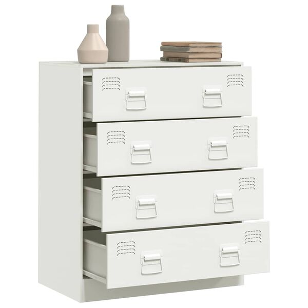 vidaXL Dressoir 67x39x83 cm staal wit