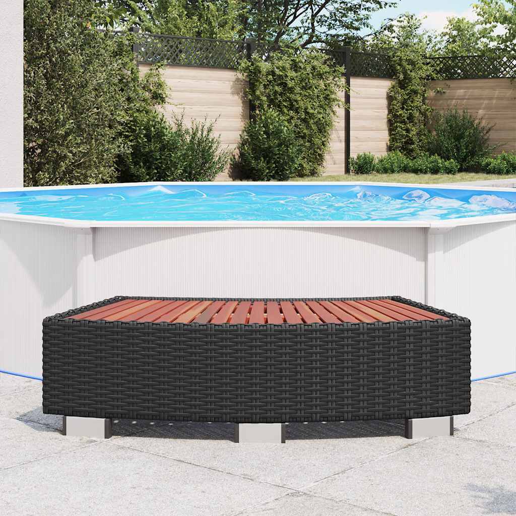 vidaXL Spatrap 92x45x25 cm poly rattan zwart