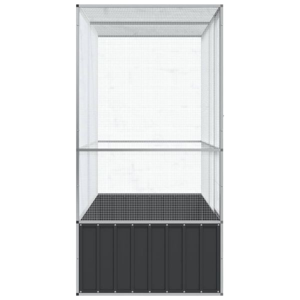 vidaXL Volière 210,5x107x212 m staal zilverkleurig