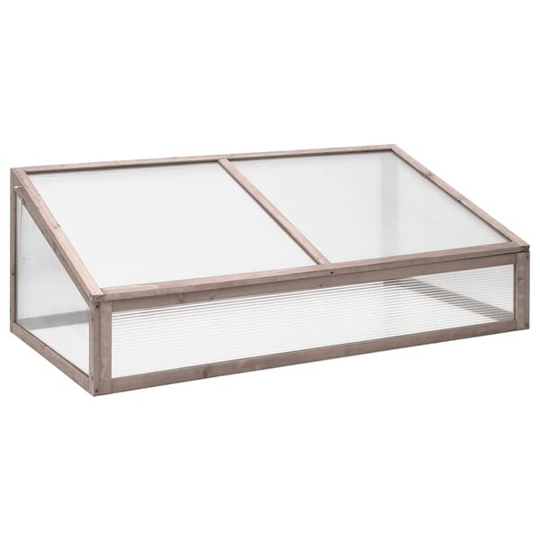 vidaXL Broeikas 110x58,5x39 cm vurenhout grijs