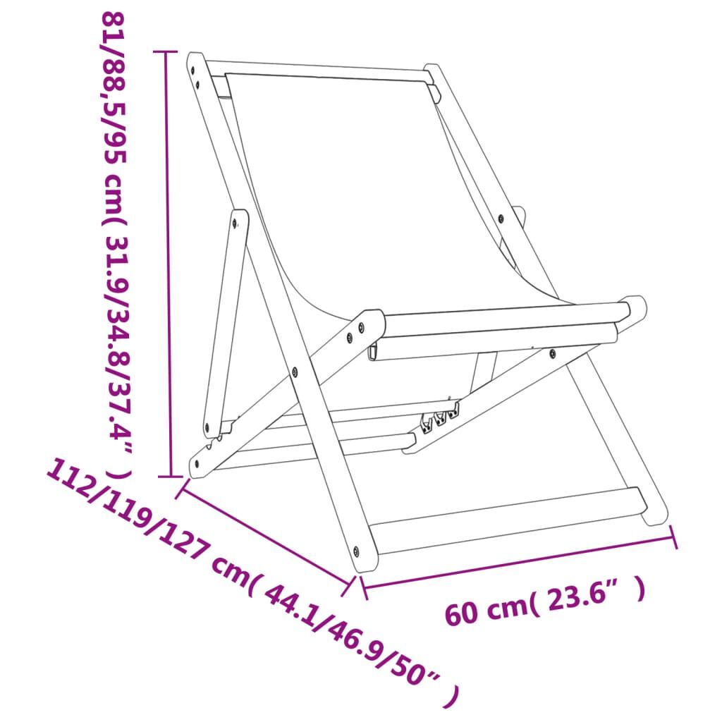 vidaXL Strandstoelen 2 st inklapbaar stof rood