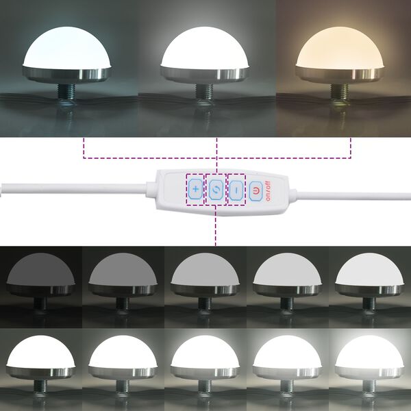 vidaXL Make-uptafel met LED-verlichting - Zwart Eiken 50x41x135 cm
