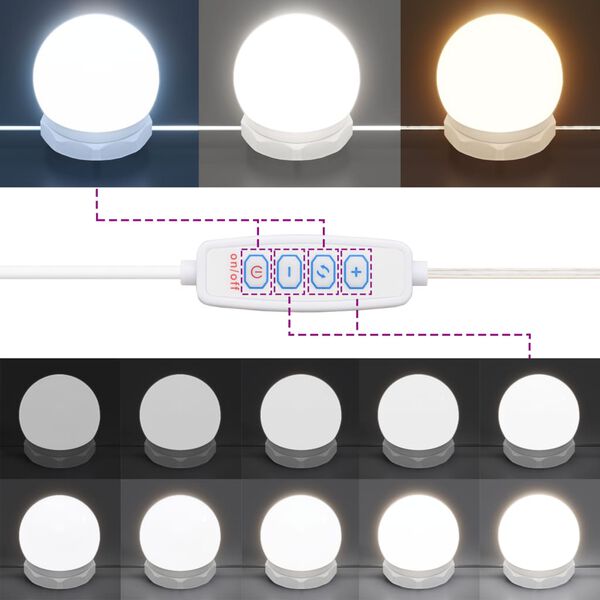 vidaXL Kaptafel met kastje LED bewerkt hout zwart