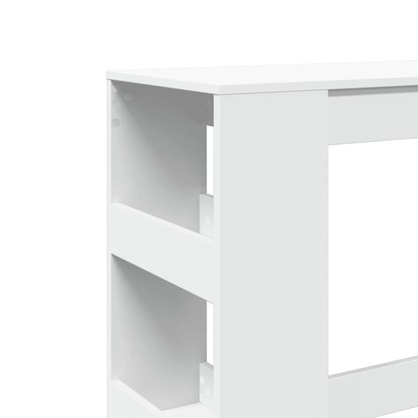 vidaXL Bartafel met rekken 90x40x103,5 cm bewerkt hout wit