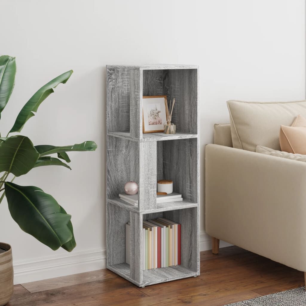 vidaXL Hoekkast 33x33x100 cm bewerkt hout grijs sonoma eikenkleurig