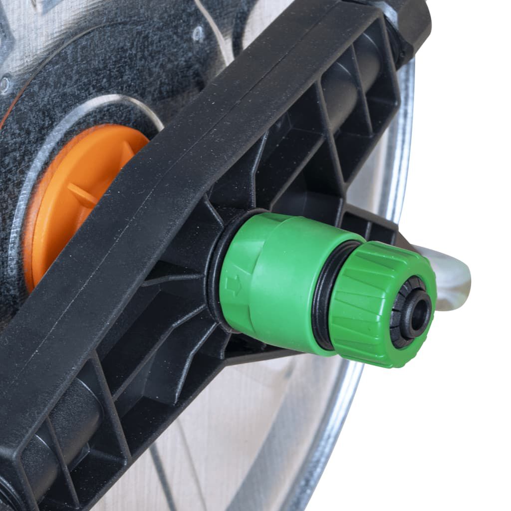 vidaXL Slanghaspel voor 50 m 1/2" of 35 m 3/4" slang wandmontage staal