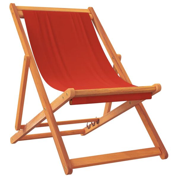 vidaXL Strandstoelen 2 st inklapbaar stof rood