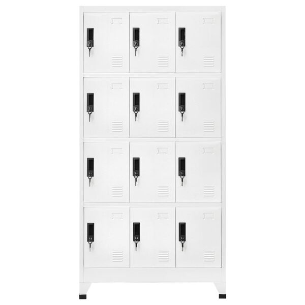 vidaXL Lockerkast 90x45x180 cm staal wit