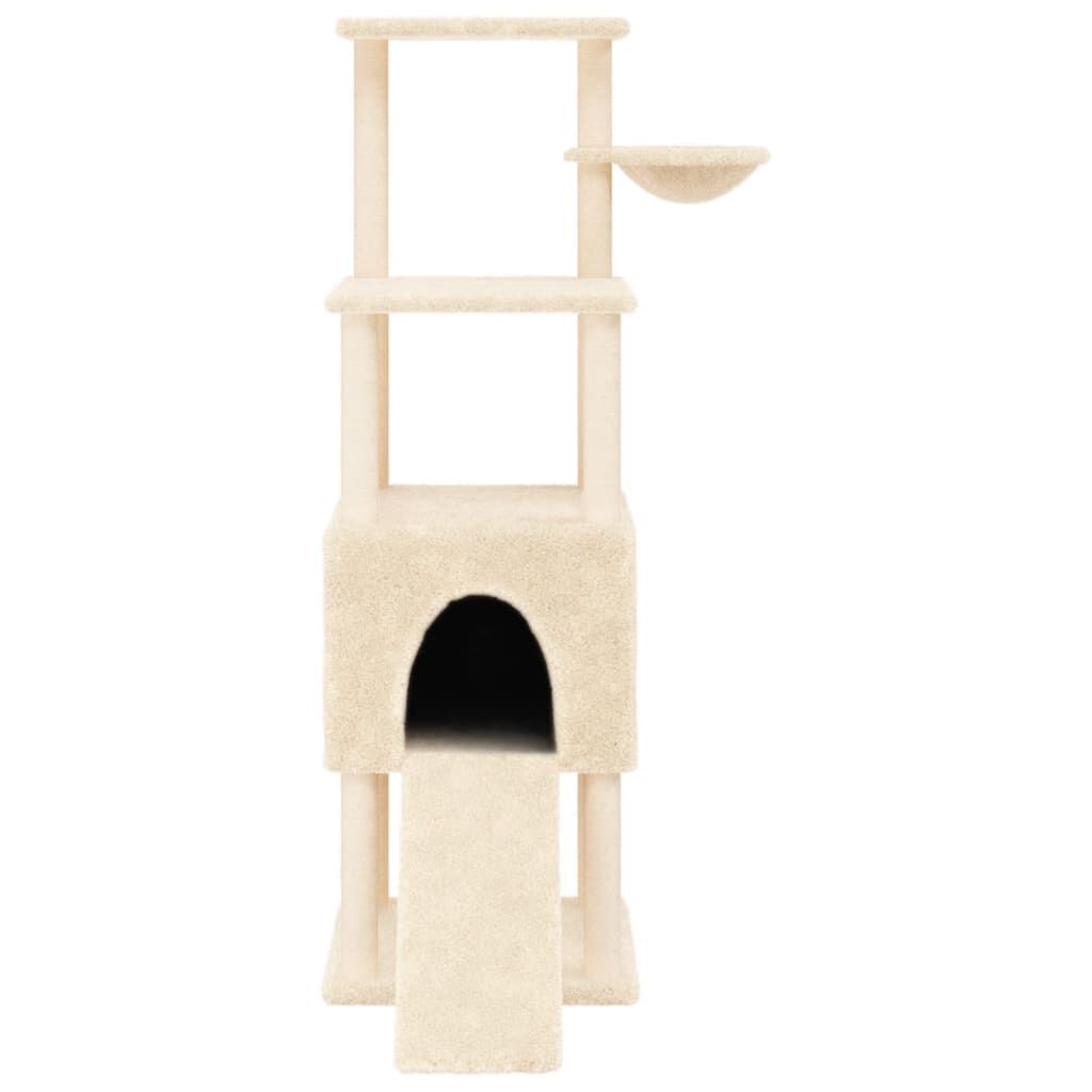 vidaXL Kattenmeubel met sisal krabpalen 153 cm crèmekleurig