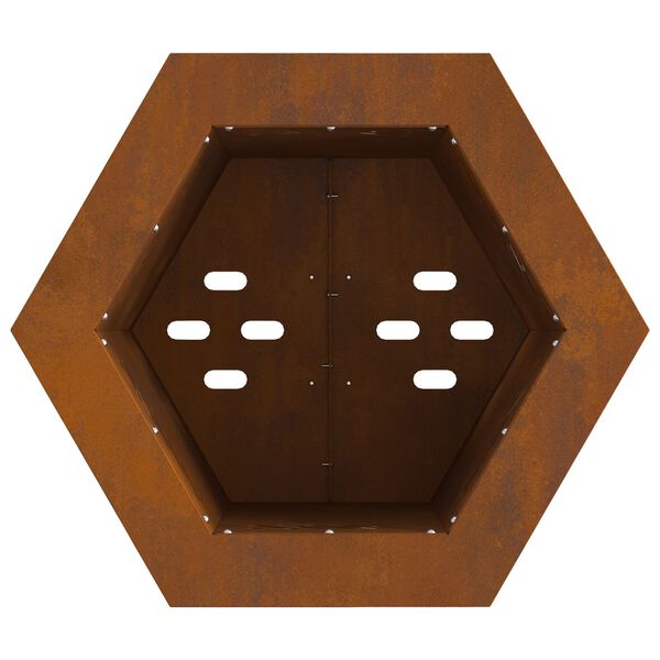 vidaXL Rookloze Vuurkorf zeshoekig 38x38x51 cm cortenstaal