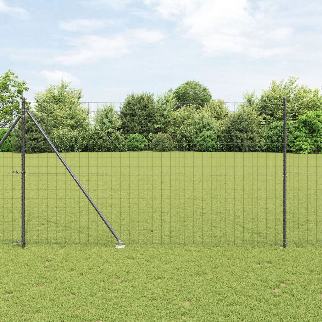 vidaXL Hekposten met Spijker 13 stuks Ø32 mm 180 cm Gegalvaniseerd Staal