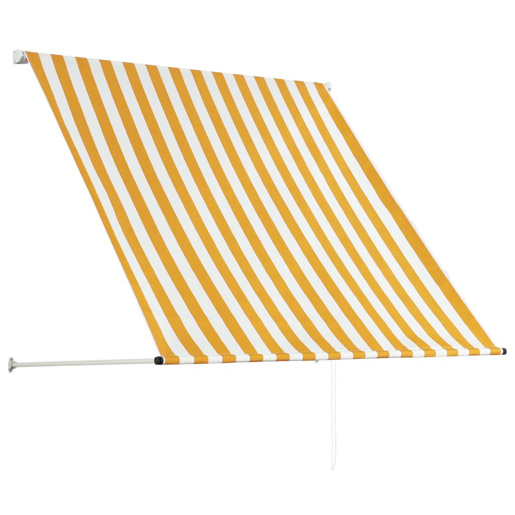 vidaXL Luifel uittrekbaar 100x150 cm geel en wit