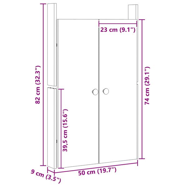 vidaXL Buitenkeuken Deuren 50x9x82 cm Massief Grenenhout