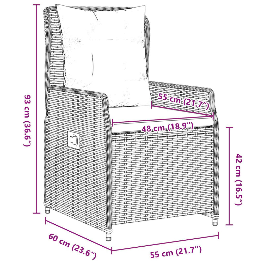 vidaXL 5-delige tuinset beige poly rattan