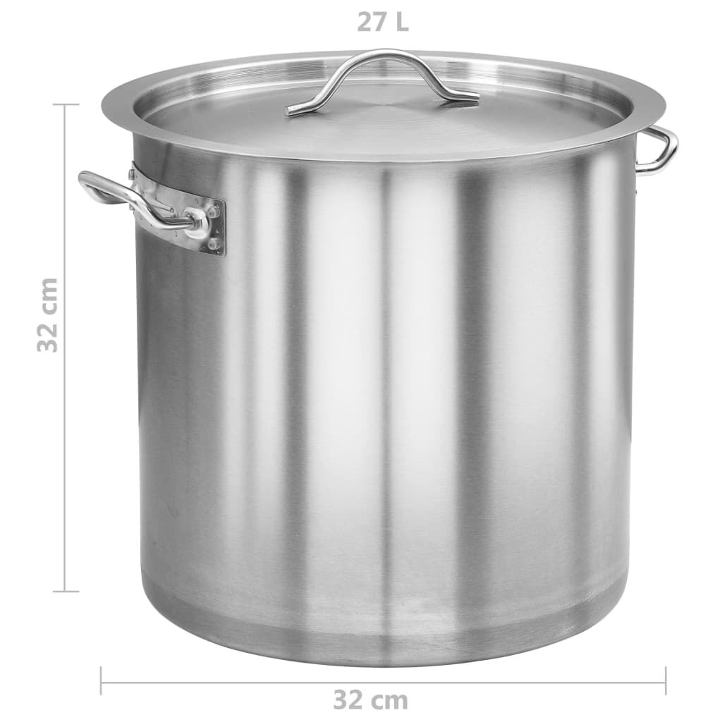 vidaXL Kookpan 26 L 32x32 cm roestvrij staal