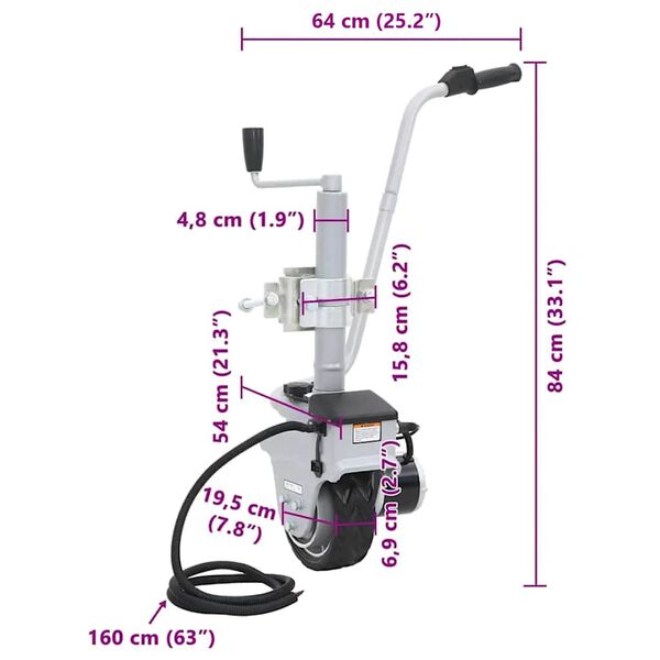 vidaXL Elektrotrekker gemotoriseerd 12 V 350 W aluminium