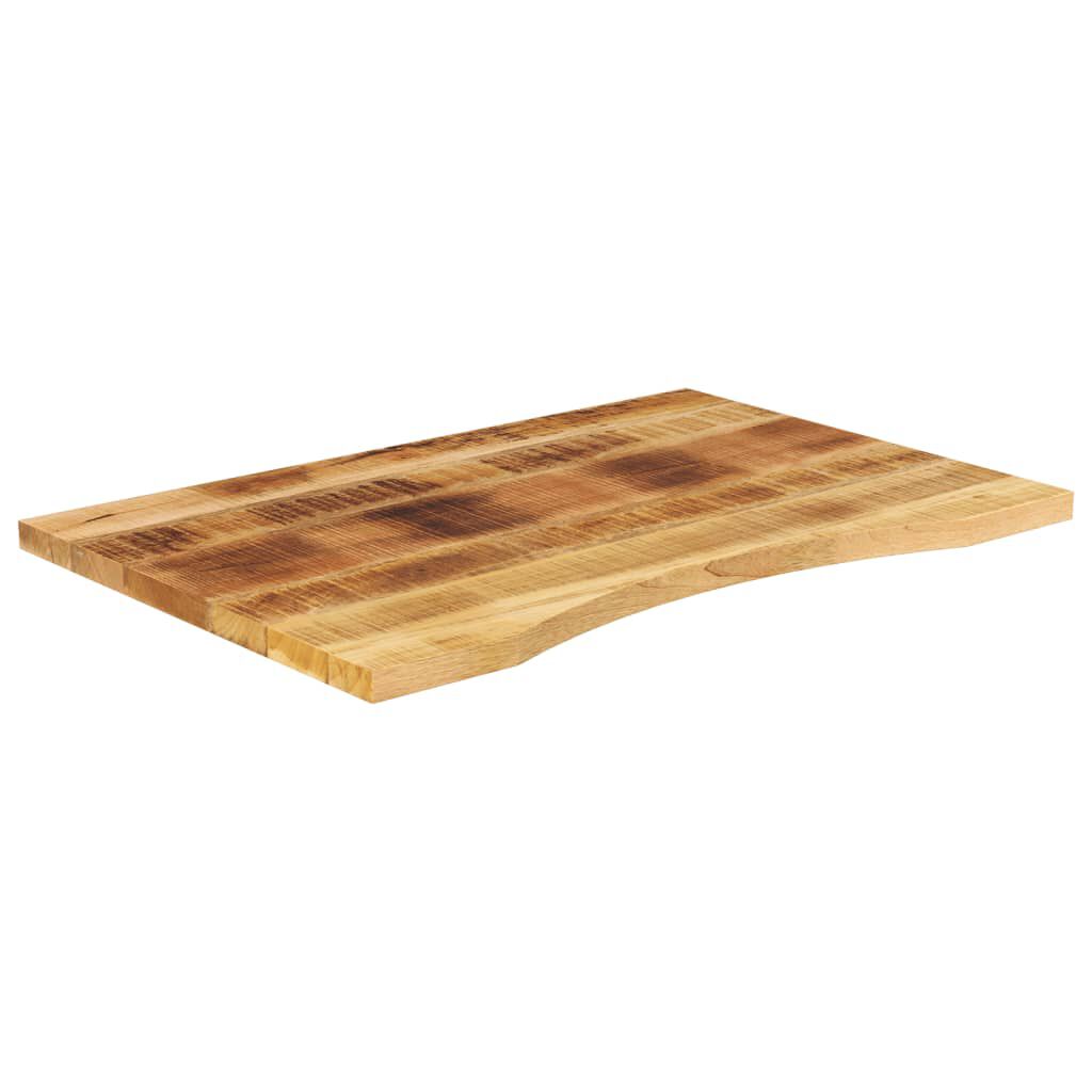 vidaXL Bureaublad met ronding 90x60x2,5 cm massief ruw mangohout