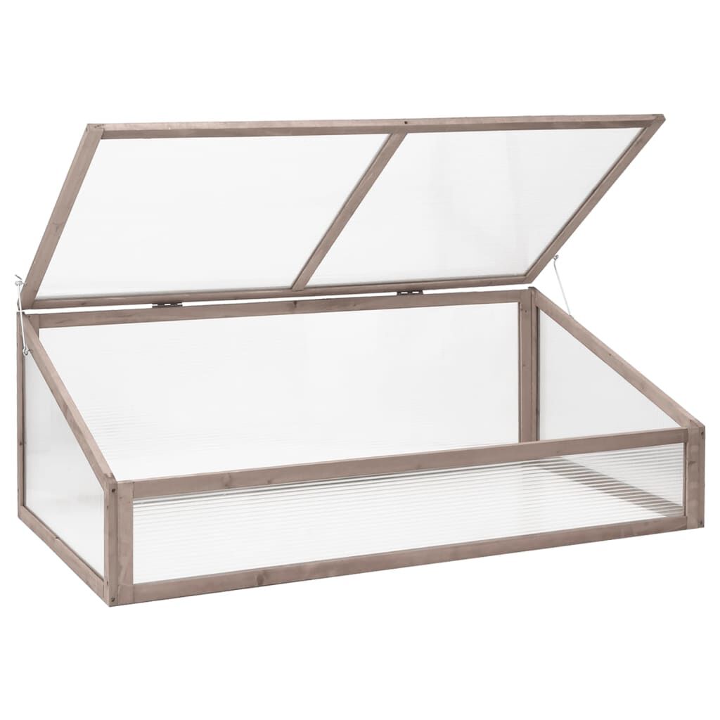vidaXL Broeikas 110x58,5x39 cm vurenhout grijs