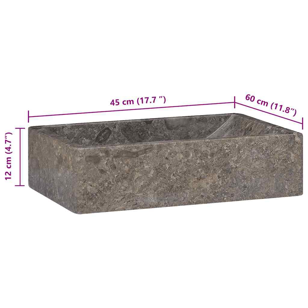 vidaXL Gootsteen 45x30x12 cm marmer hoogglans grijs