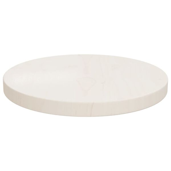 vidaXL Tafelblad Ø30x2,5 cm massief grenenhout wit