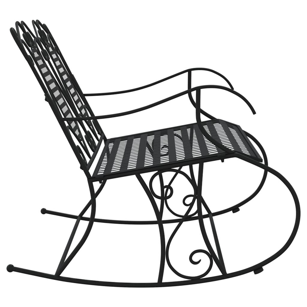 vidaXL Schommelbank 2-zits 113 cm staal zwart