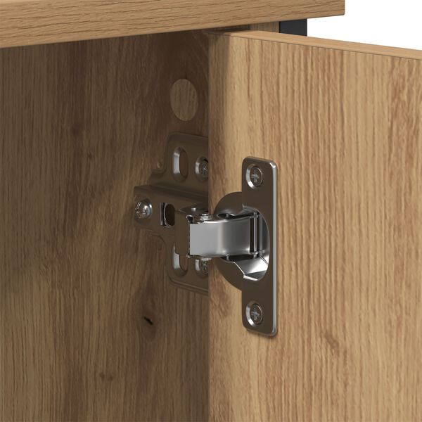 vidaXL Tv-meubel 101x35x65 cm bewerkt hout en staal zwart eikenkleur