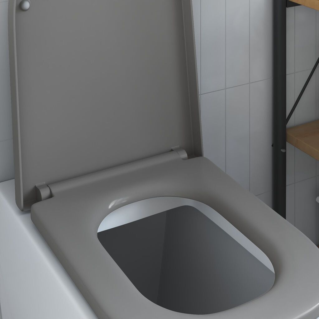 vidaXL Toiletbril soft-close met quick-release Duroplast grijs
