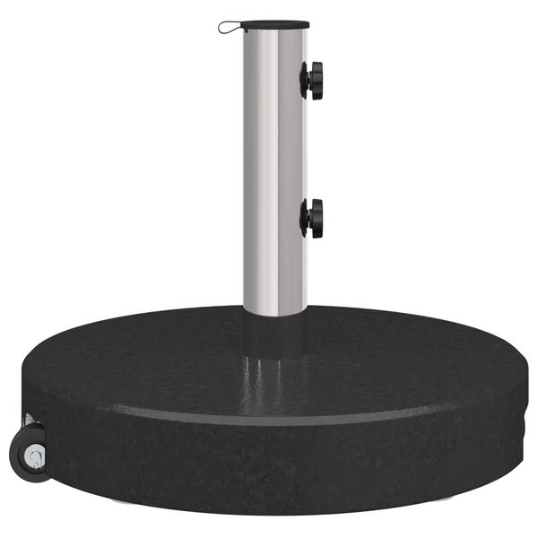 vidaXL Parasolvoet met Wielen en Handvat - Zwart Graniet, 29 kg Rond