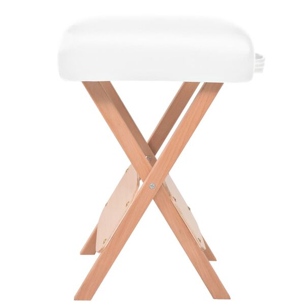 vidaXL Massagetafel- en krukset inklapbaar 3 zones 10 cm dik wit