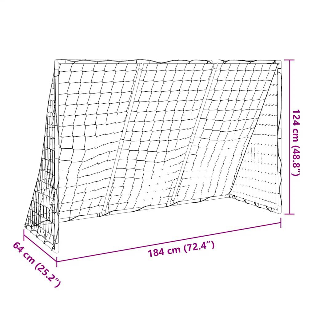 vidaXL Kindervoetbaldoel met ballen 2-in-1 184x64x124 cm wit