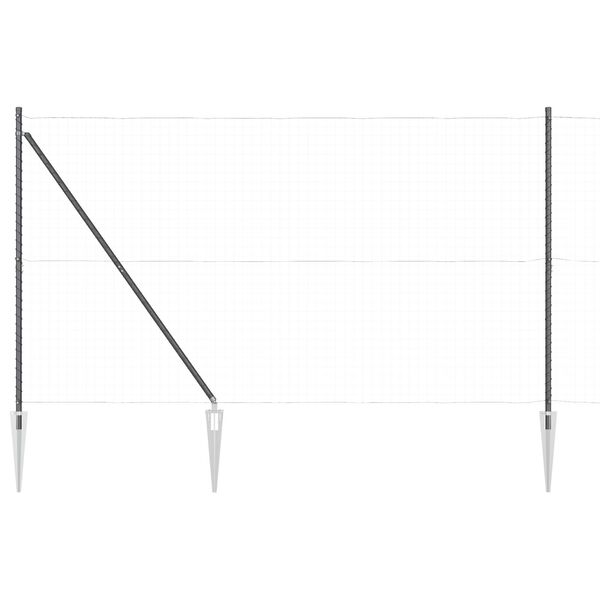 vidaXL Hekposten met Spijker 13 stuks Ø32 mm 180 cm Gegalvaniseerd Staal