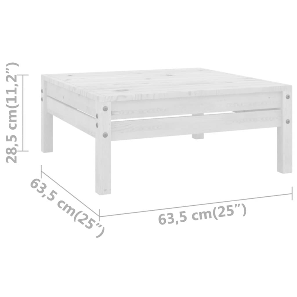 vidaXL 4-delige Loungeset massief grenenhout wit