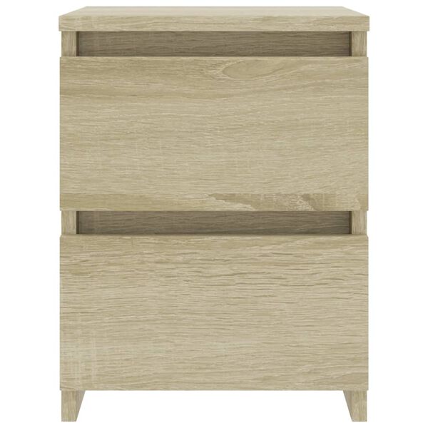vidaXL Nachtkastjes 2 st 30x30x40 cm bewerkt hout sonoma eikenkleurig