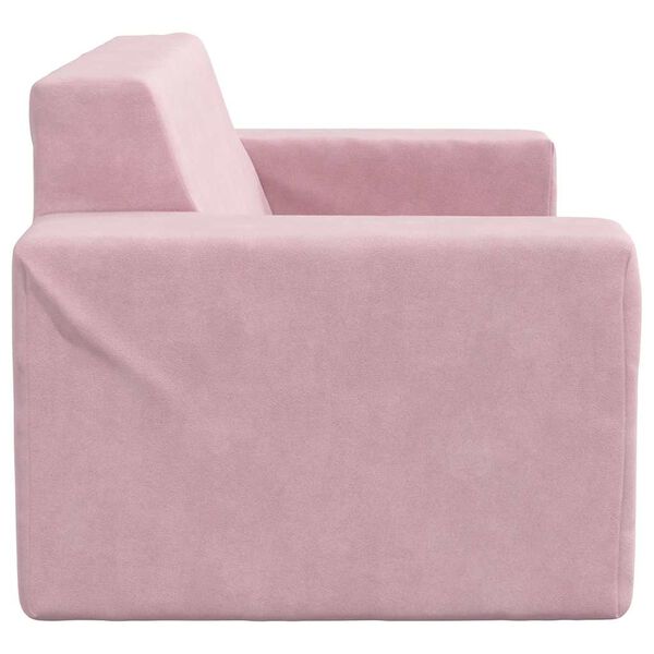 vidaXL Kinderbank 2-zits zacht pluche roze