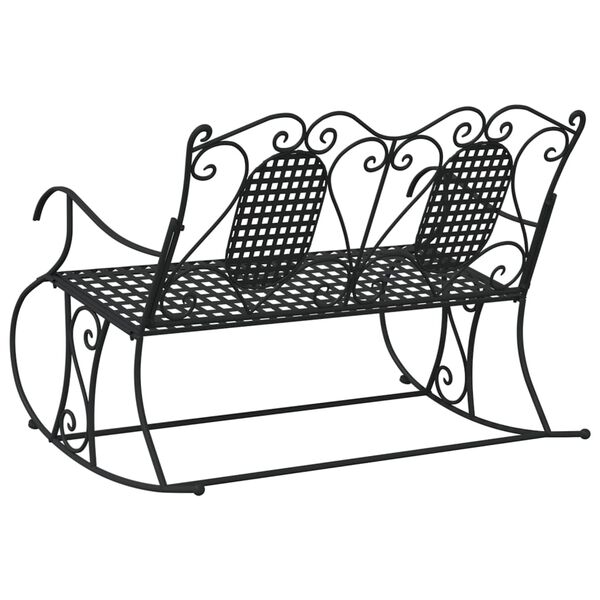 vidaXL Schommelbank 2-zits 113 cm staal zwart