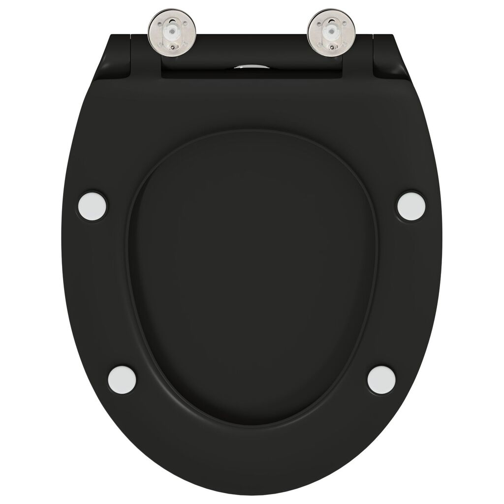vidaXL Quick Release Toiletseat met Soft Close Duroplast Zwart