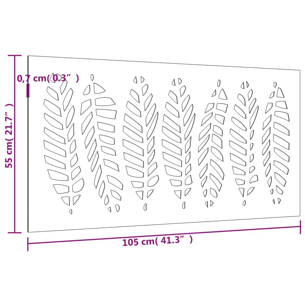 vidaXL Wanddecoratie tuin bladontwerp 105x55 cm cortenstaal
