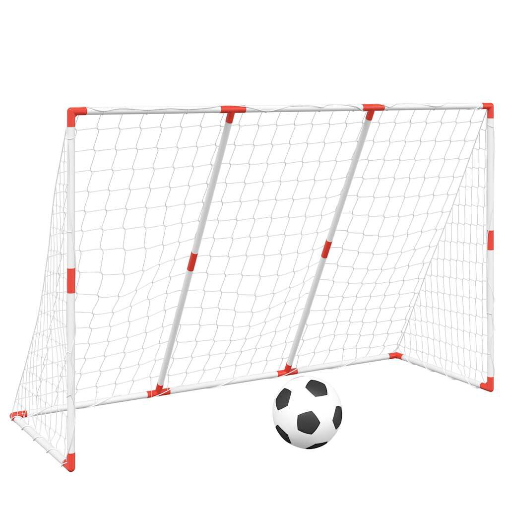 vidaXL Kindervoetbaldoel met ballen 2-in-1 184x64x124 cm wit