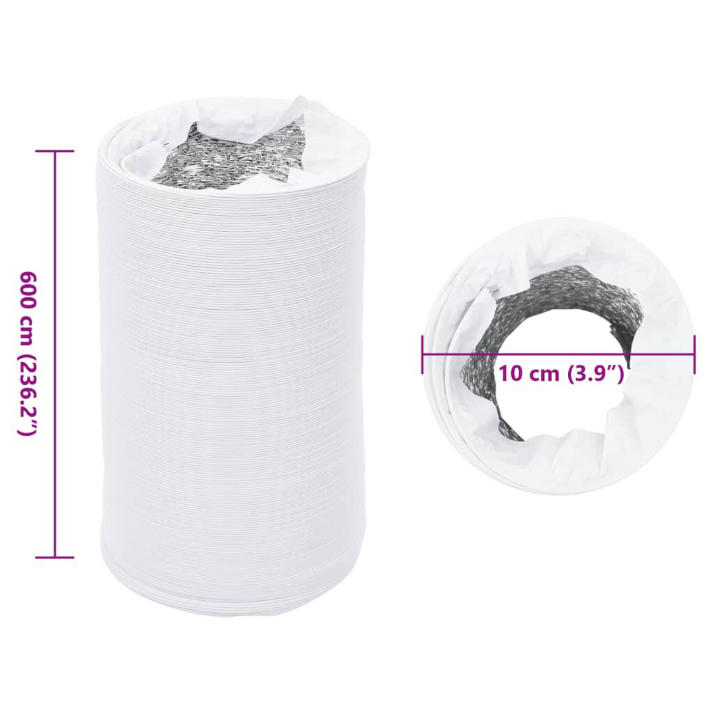 vidaXL Ventilatieslang Ø10 cm 6 m aluminium en PVC