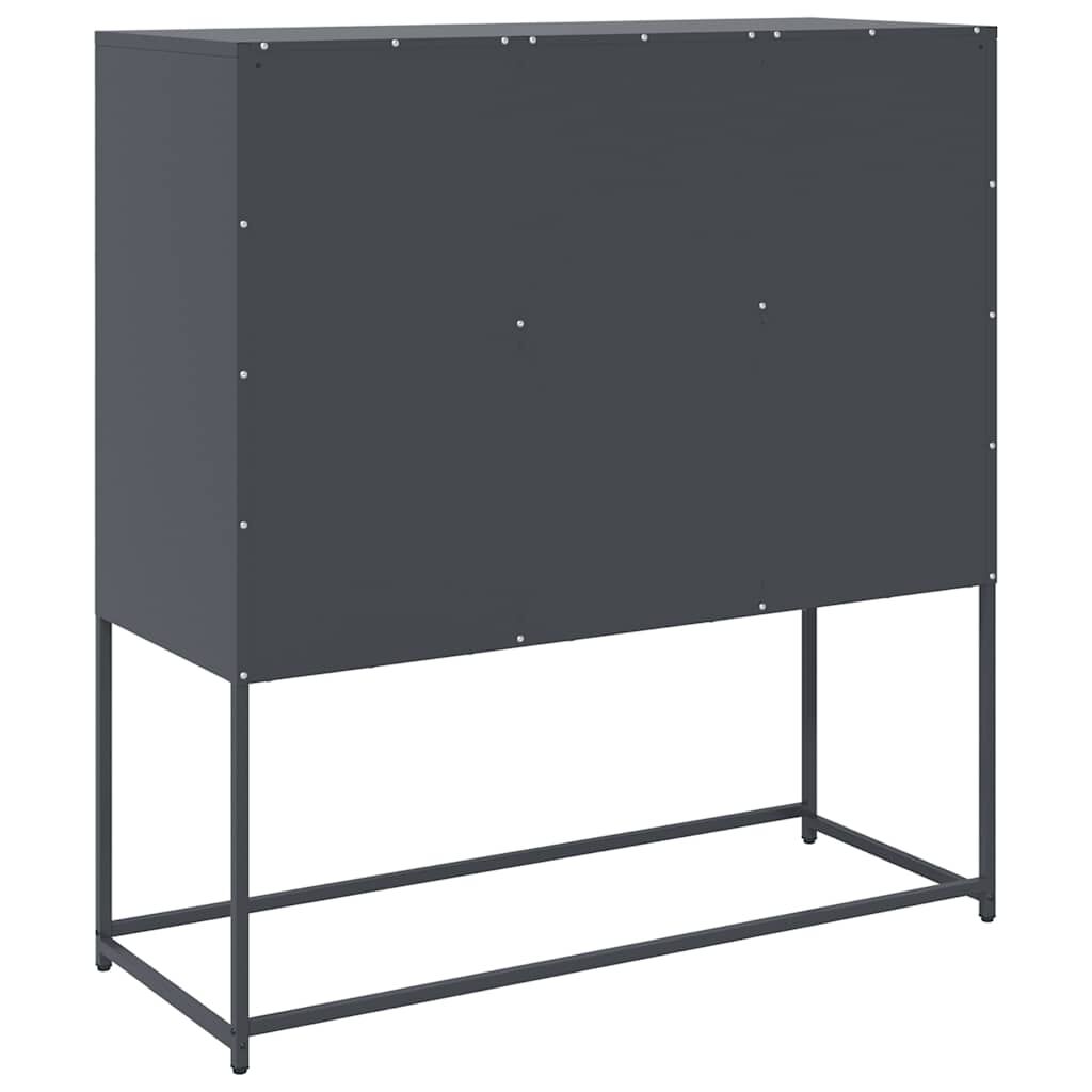 vidaXL Dressoir 100,5x39x107 cm koudgewalst staal antracietkleurig