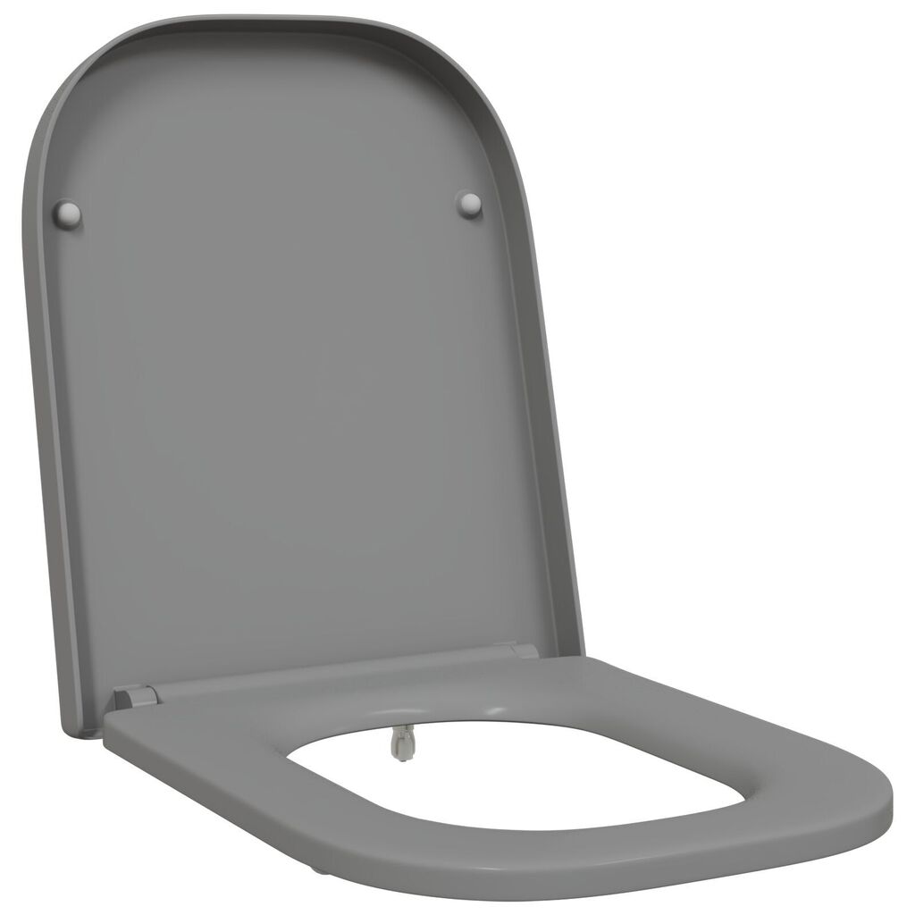 vidaXL Toiletbril soft-close met quick-release Duroplast grijs