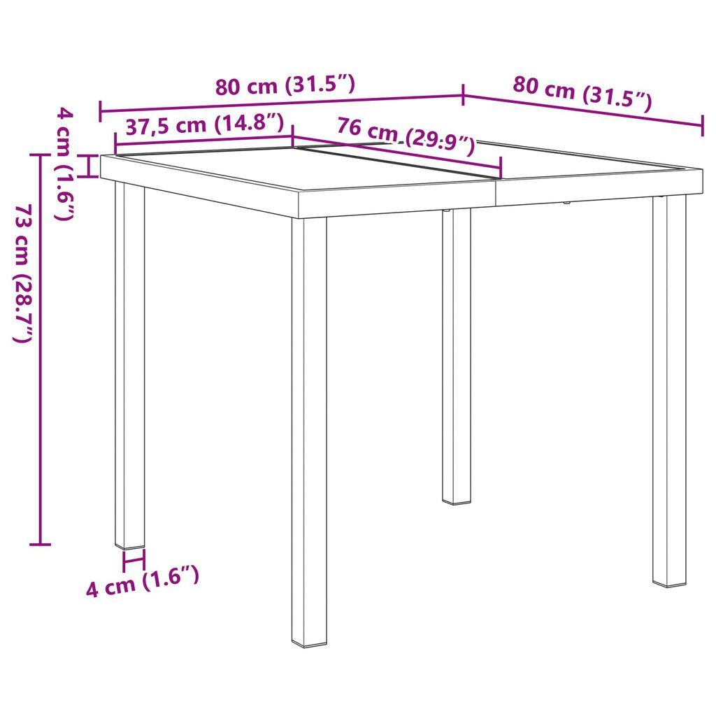 vidaXL 5-delige Tuin Eettafel Set Zwart Poly Rattan