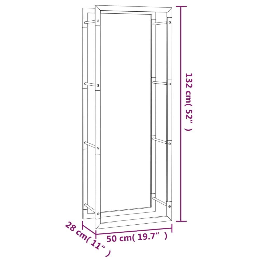 vidaXL Haardhoutrek 50x28x132 cm staal matzwart
