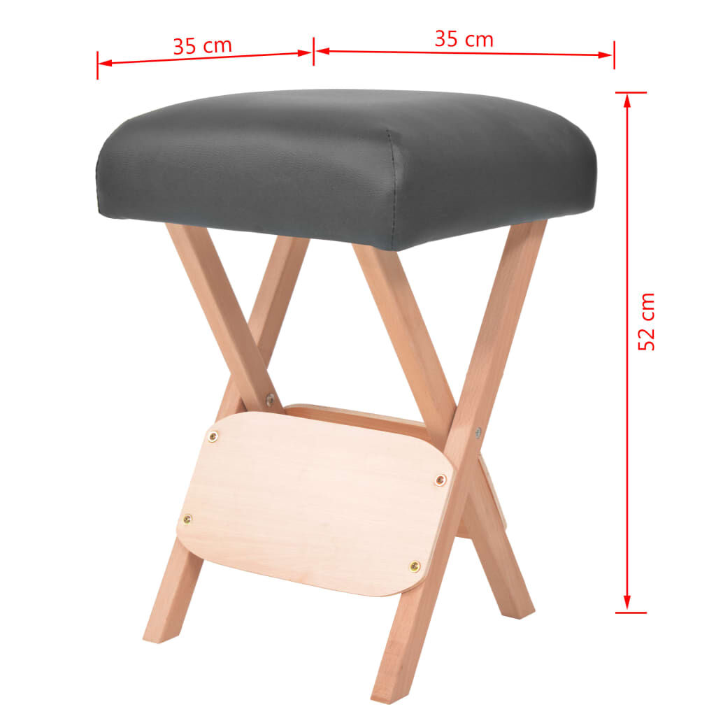 vidaXL Massagekruk met 12 cm dikke zitting inklapbaar zwart