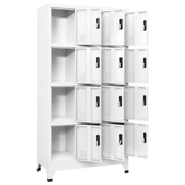 vidaXL Lockerkast 90x45x180 cm staal wit