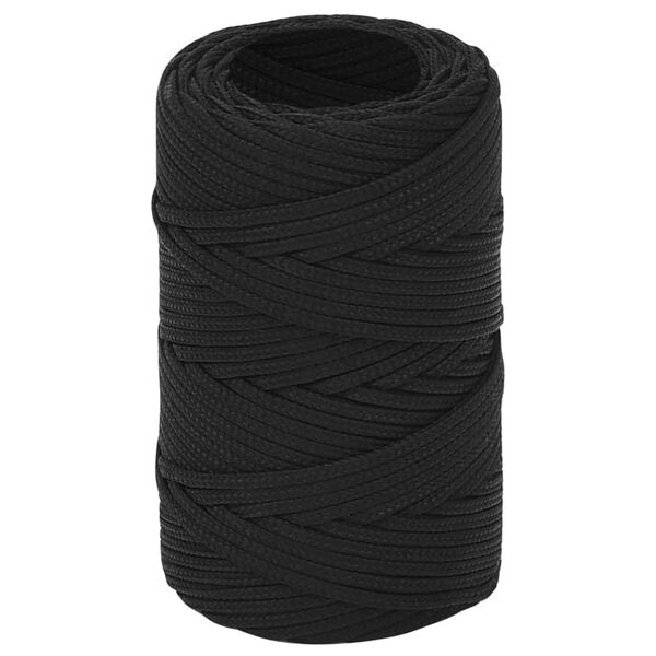 vidaXL Boottouw 2 mm 25 m polypropeen zwart