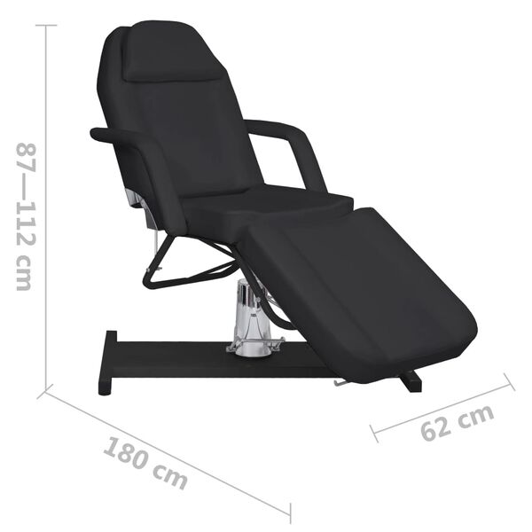 vidaXL Massagetafel 180x62x(87-112) cm zwart